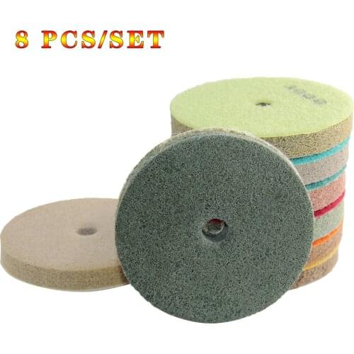 3" 4"5"6"Sponge Diamond Polishing Pads Marble Granite Artificial Stone Polishing Cleaning Tool 8Pcs/Set