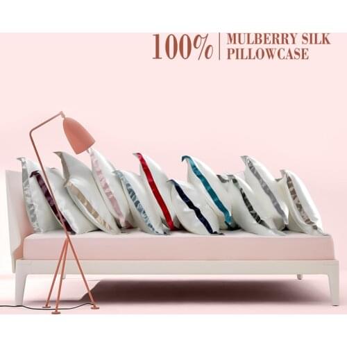 Colorblock silk pillowcase natural silk pillowcase mulberry silk pillow case 100% pure silk pillowcase real