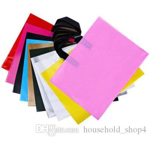 Color hand-held clothing bag gift plastic outer packing bag for cloths customized printing logo shopping bag