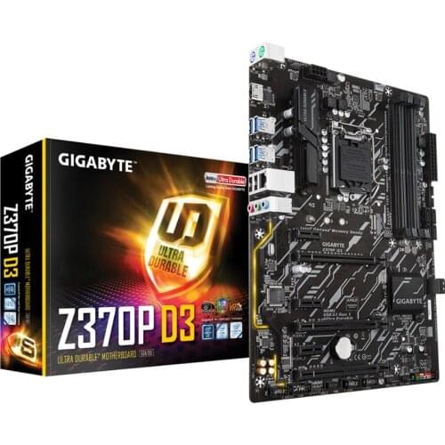 For Gigabyte GA-Z370P-D3 Z370P-D3 LGA1151 DDR4 PCI-E3.0 SATA3 USB3.0 Support i3 8100 i5 8500 I7 8700K