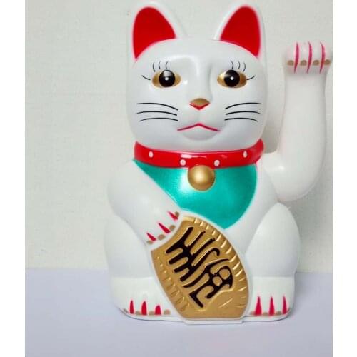 [ Fly Eagle ] 432Pcs LARGE WHITE LUCKY BECKONING CAT Wealth Waving Maneki Neko Feng Shui Japanese 5"