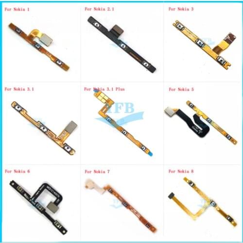 10pcs For Nokia 1 3 5 6 7 8 2.1 3.1 6.1 7.1 Plus Power On Off Volume Button Flex Cable Replacement Parts