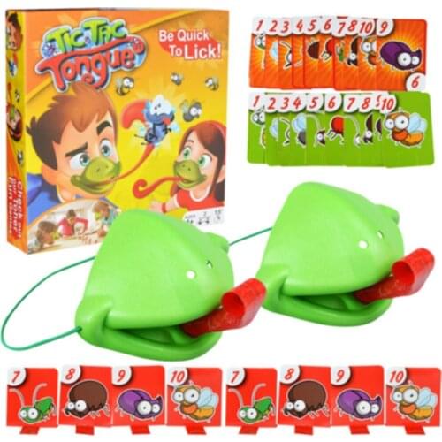 Hot Frog mouth Take Card Tongue Tic-Tac Chameleon Tongue Funny Board Game For Family Party Toy Be Quick To Lick Cards Toy Set