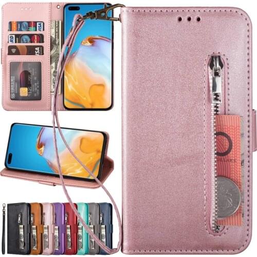 Leather Wallet Case For Huawei P30 P20 Mate 10 20 Pro Liter Y6 Y7 P Smart Plus 2019 Zipper Fashion Flip PU Holder Cover Coque