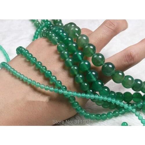Green agate 4-12mm round 15" for DIY jewelry making loose beads FPPJ wholesale beads nature gem stone