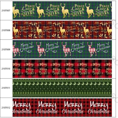 Christmas Reindeer Printed Grosgrain Ribbon 10 yards DIY Hair Accessories Headwear Accessories