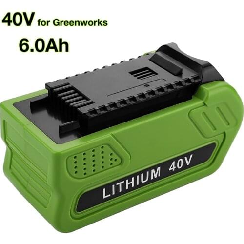 STBA40B210 6000mAh Li-ion 40V Rechargeable Battery for GreenWorks G-MAX 29252 20202 22262 29462 22272 27062 BA40L210 MO40L410