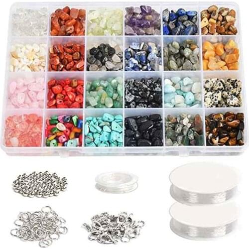Crystal Beads Natural Gravel Beads Set, Used for DIY Jewelry Craft Making C