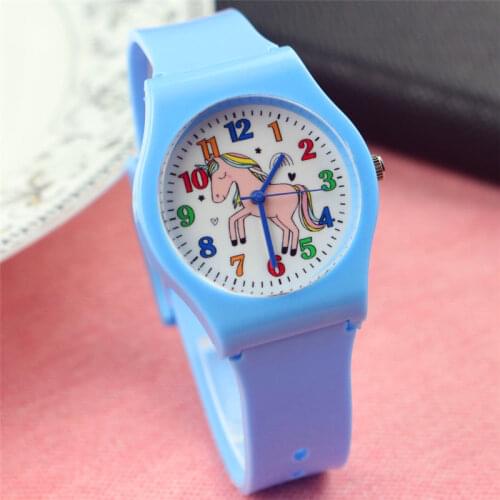 The new lovely children cartoon pony jelly watch unicorn silicone students watch