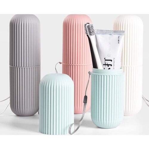 Portable Travel Mouth Cup Simple Toothbrush Storage Box with Lid Wash Cup Outdoor Travel Mouth Cup Bathroom Accessories