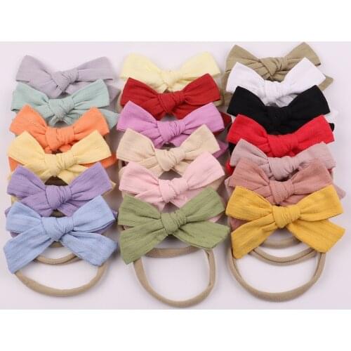 18Colors Baby Headband Newborn Elastic Hair Bands 3.54'' Hair Bows For Girl Nylon Headband Turban Headwear Kids Hair Accessories