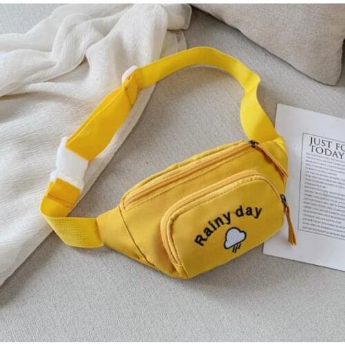 2020 Letter Female Waist Bag Kids Girl Fanny Pack Canvas Women Belt Bag Fashion Travel Phone Pouch Chest Bag