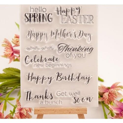 Holiday Greetings Clear Stamps Scrapbook Paper Craft Rubber Stamp Handmade DIY Decoration Craft Supplies Stamps for Card Making