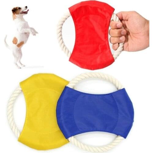 Durable Outdoor Dog Toy Flying Discs Made from Natural Cotton Rope Dog Chew Toys for Puppies Small Medium Dogs Squeaky Dog Toys