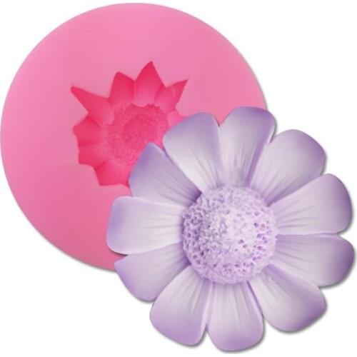 Sunflower flower silicone mold chocolate baking cake decoration mold turn sugar DIY soap mold aromatherapy candle mold