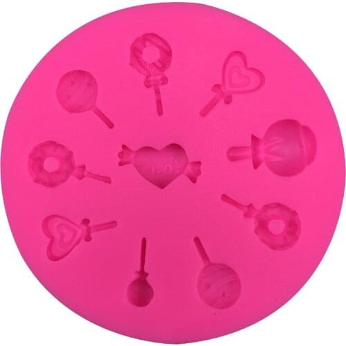 Free shipping Baby Lollipops shape silicone mold chocolate fudge cake decoration Soap tool F0397