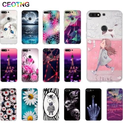 Silicone Case for Huawei Y7 2018 Case TPU Back Cover for Huawei Honor 7C 5.99'' Phone Covers Y7 Prime 2018 Case Y7 Pro 2018