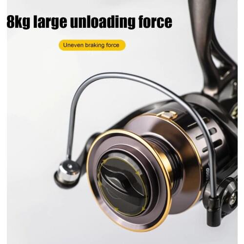 Spinning Fishing Reel 8kg Drag Braking Force Metal Ball Grip 5.2/1 Speed Ratio Coil Fishing Reels Fish Tackle