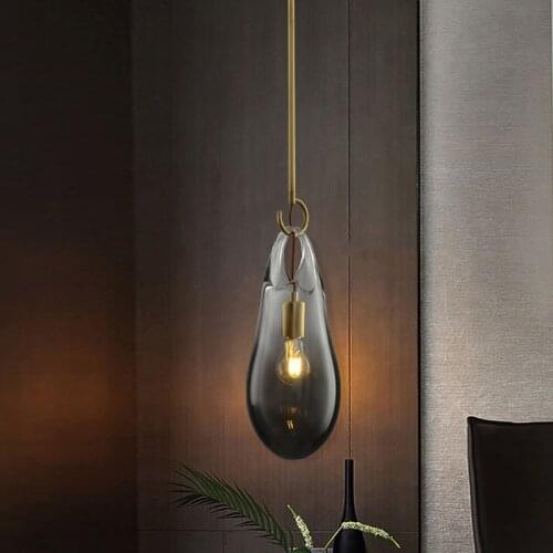 Nordic Style Glass Ceiling Candelier Art All Copper Creative Villa Corridor Bedroom Bedside Dining Bar Kitchen Daily Lighting