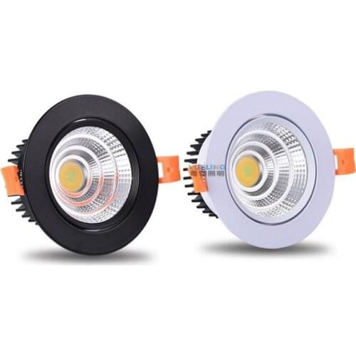 LED Dimmable COB Spotlight Ceiling Lamp AC85-265V 3W 5W 7W 9W 12W 15W Aluminum Recessed Downlights