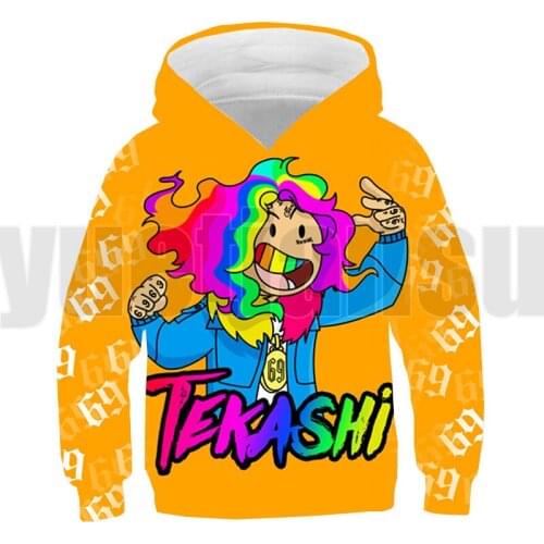 Hot Game 3D Print 6IX9INE Hoodie Children Streetwear Anime Oversize Tekashi 69 Pullover Kids Sweatshirt 6ix9ine Pullover Men