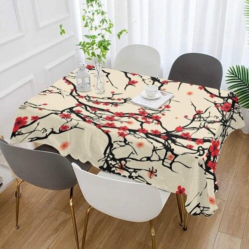 Japanese Cherry Blossom Sakura Vintage Rectangle Table Cover