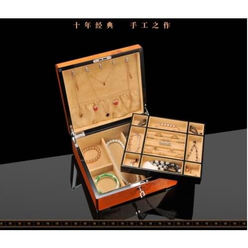 Vintage Jewelry Box Multi-function Solid Wood Jewelry Storage Box Case Holder Bracelets Earring Ring Necklace Jewelry Organizer