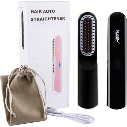 Wireless Men Quick Beard Straightener USB Multifunctional Cordless USB Hair Straightening Brush Quick Styling Tools