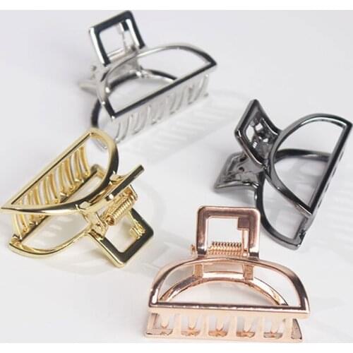 Women Girls Geometric Hair Claw Clamps Hair Crab Moon Shape Hair Clip Claws Solid Color Accessories Hairpin Mini Sizehair clips