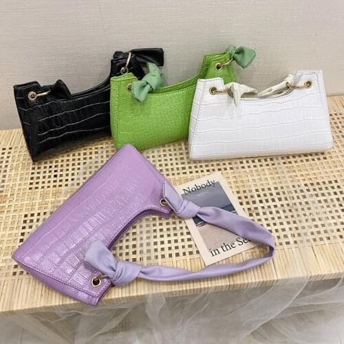 Women Handbags Retro Alligator Pattern Small Shoulder Bags For Women Casual PU Leather Underarm Bags Female Handbags Feminina