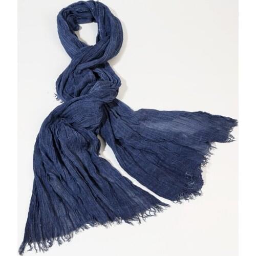[DIFANNI]Autumn And Winter Scarf Women Scarf Pashmina Soft Cotton Shawl Foulard Warm Cachecol Infinity Bufandas Crinkle Scarf