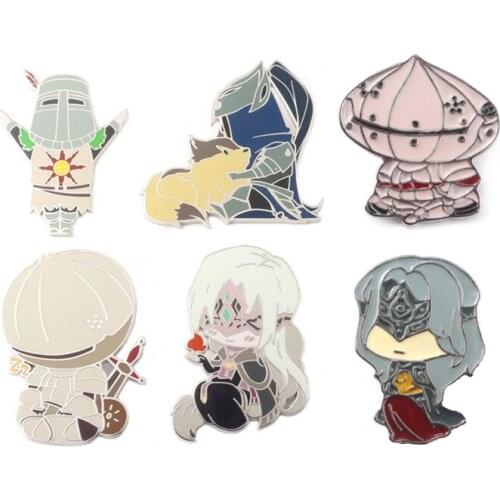 Dark Souls Solaire of Astora Fire Keeper Siegward of Catarina Artorias Enamel Alloy Badge Brooch Pin Clothes Lapel Accessories