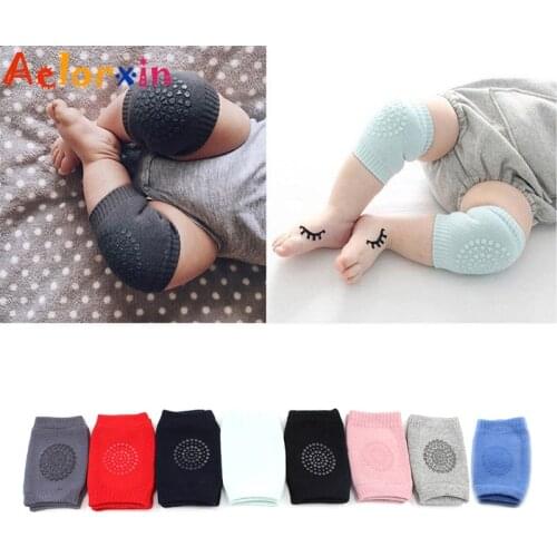 1 Pair Baby Knee Pads Kids Safety Crawling Socks Cushion Protect Baby Knee Warmers Socks For Kids 1-3 Years Old Toddler Socks