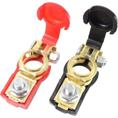 1Pair Car Battery Terminal Clamp Clip Brass Connector Battery Trailer Coupling Positive and negative joint