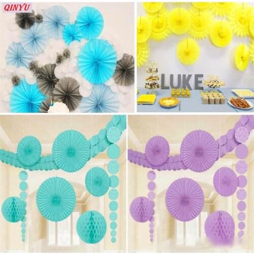 1pcs 8Inch Paper Fan Flower DIY Crafts Home Decorations Party Wedding Birthday Hanging Decoration Shower Supplies 5Z