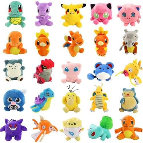 11-25cm Pokemon Squirtle Gengar Torchic Groudon Jigglypuff Psyduck Cubone Togepi Magikarp Mew Lapras Snorlax Pikachu Plush Toy