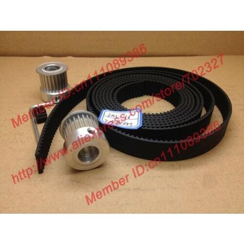 2Meters HTD 3M timing belt Neoprene width 15mm + 2pcs 24 teeth 3M Timing Pulley Bore 10mm for laser engraving CNC machines