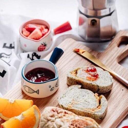 2pcs/set Creative Sauce Vinegar Seasoning Dish Ceramic Small Milk Coffee Pot Kitchen Dinner Dish Pot Tableware