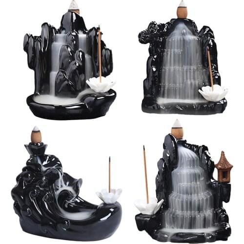 23 Styles Ceramic Pottery Incense Holder Aromatherapy Backflow Incense Burner Temple Shrine Waterfall Room Fragrance Home Decor