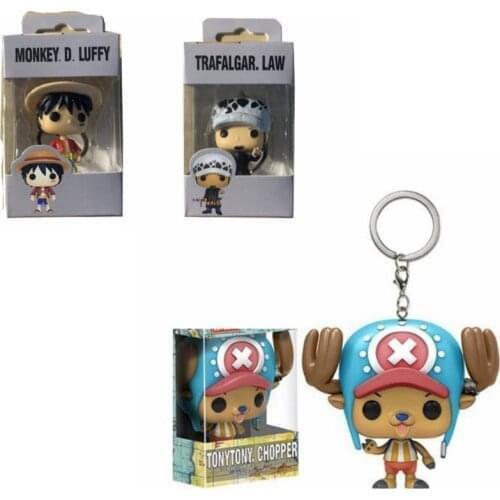 4cm Keychain Tonytony Chopper Trafalgar Law Monkey D Luffy Action Figure Collection Toys for Children Christmas Gift