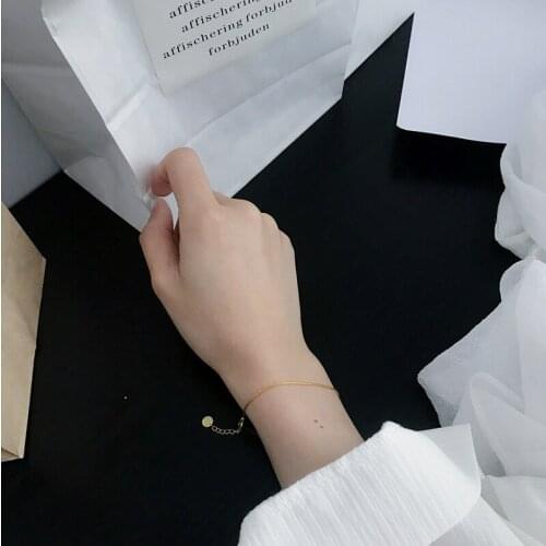 925 sterlingsilver Korean version of simple electroplating personality snake bone fine chain temperament bracelet female jewelry