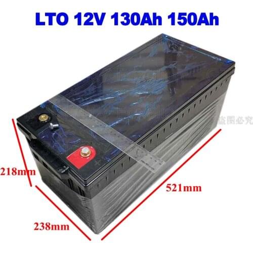 LTO 12V 150AH 130Ah Lithium Titanate Battery Pack For Boat Marine Solar Car EV Caravans Telecom Cleanness Car + 20A Charger