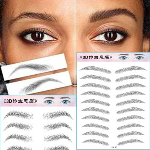 MB 4D Hair-like Authentic Eyebrows Stickers Tattoo Grooming Shaping Makeup Brow Shaper Brow False Eye brows Grooming Shaping