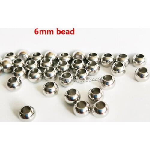 Free Shipping 2 2.5 3mm bore hole stainless steel 6mm ball beads bracelets necklace accessories women mens jewelry parts 200pcs