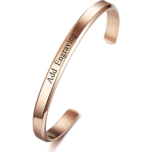 Personalized Stainless Steel Bracelets Engraved Name ID Bangle 3 Colors Trendy Pulseiras Gift Jewelry For Women (BA102300)