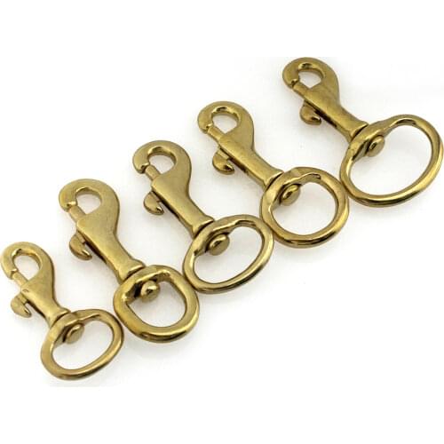 Solid Brass Trigger Swivel Eye Bolt Snap Hook For webbing Leather Craft Bag Strap Belt Hook Clasp Pet Dog Leash Clip