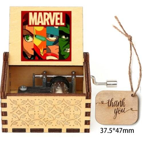 Hot Selling Wooden Musical Box 3D Printed Carved Music Box Retro Theme Music Box Christmas Gift