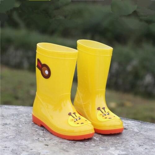 2019 Childrens Rain Boots In Autumn and Winter for Boys and Girls Waterproof and Non-slip Rain Boots for Children Rubber Shoes