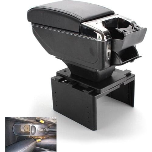 For EcoSport armrest box universal car center console modification accessories double raised with USB