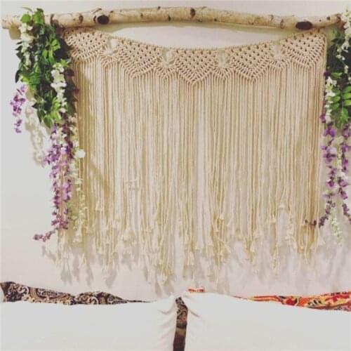 Macrame Tapestry Wall Hanging Bedboard Door Curtain Beach Party Wedding Decoration Cotton Woven Christmas Outdoor Boho Decor